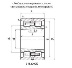 Подшипник роликовый радиальный с короткими цилиндрическими роликами 2-3182115 M Подшипники #2